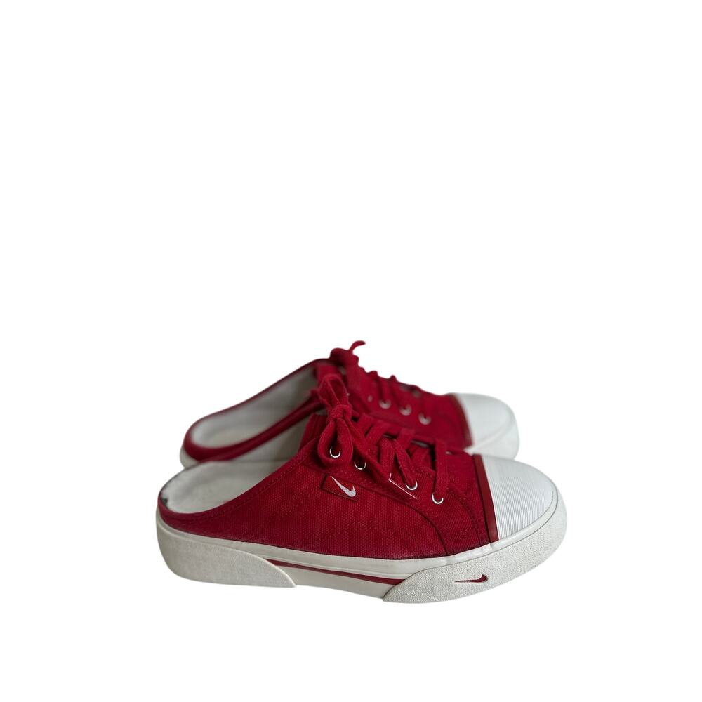 Nike Hermosa Women's Sneakers Y2K Mules SlipOn Red Canvas Platform 8.5 - Picture 4 of 9
